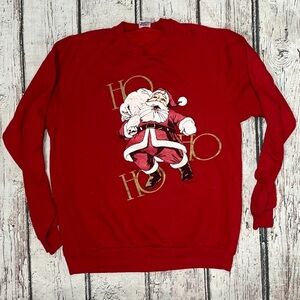Vintage 80s Santa Claus Ho Ho Ho Ugly Xmas Sweater 1980s Sweatshirt
